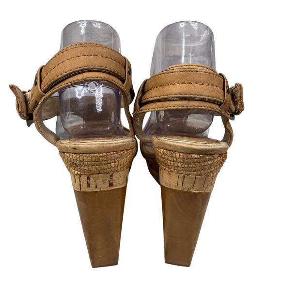 Frye Women’s Bridget Ornament Brown Wedge Sandal Size US 10 - Picture 8 of 13